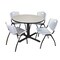 Cain Cain Round Table & Chair Set, Wood, Metal, Plastic Top, Maple TB48RNDPL47GY - alternate 1